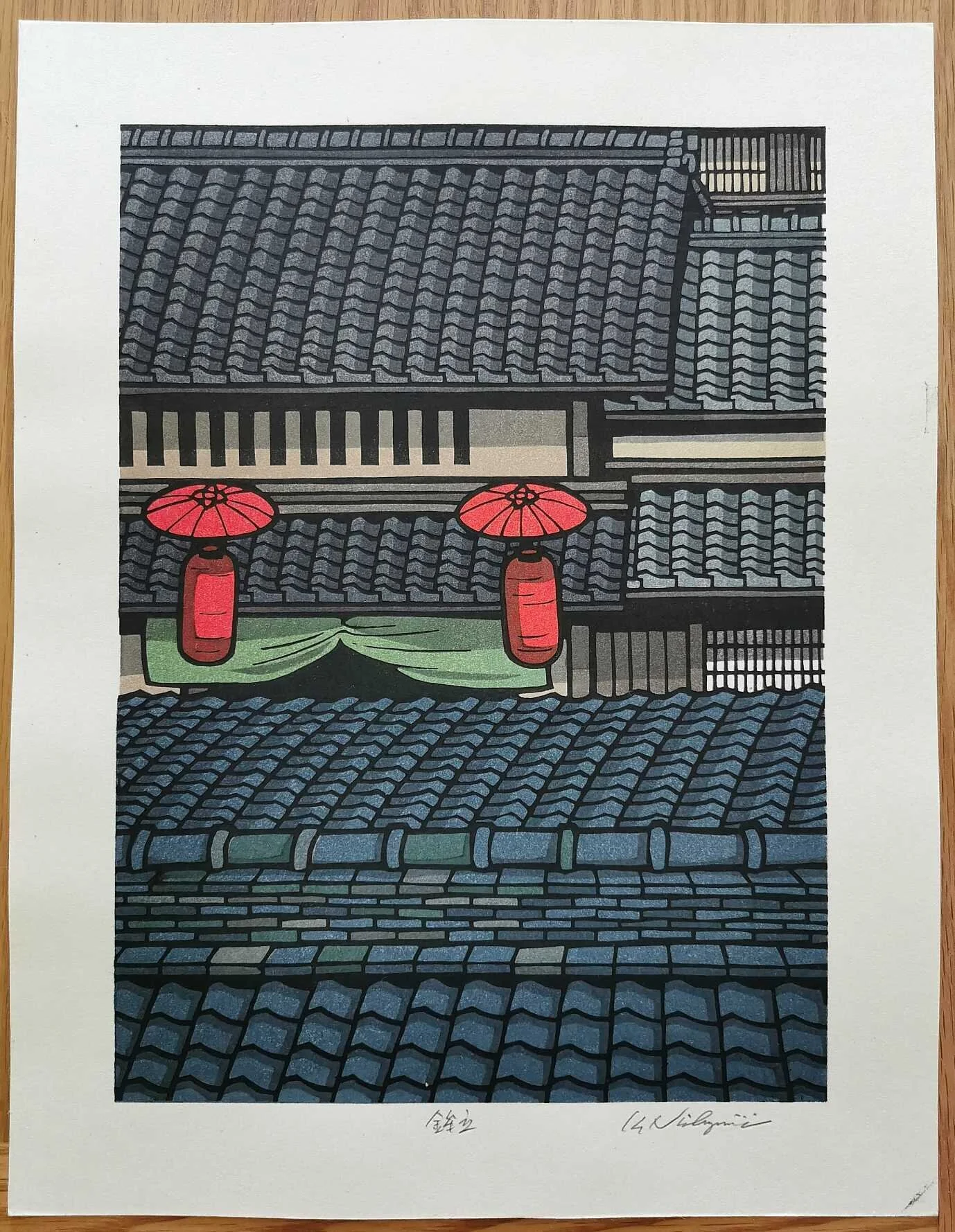版画 Hige Nishimoto  80's  Woodcut print Hige Nishimoto 80's Woodcut print